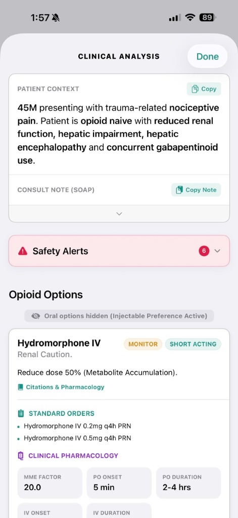 Hydromorphone GFR Gating Warning