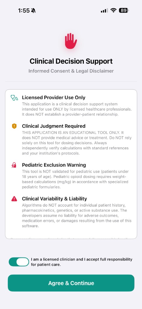 Informed Consent disclaimer